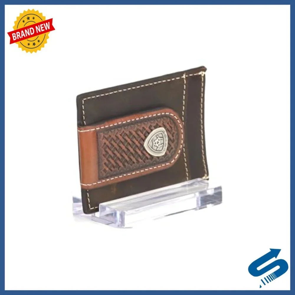 Magnetic Money Clip with Leather Card Case, 5 Slots